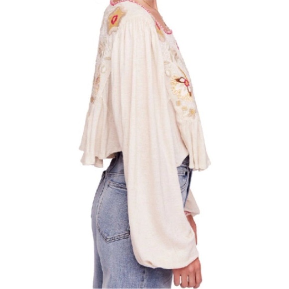 Free People Claudine Embroidered Blouse - Picture 2 of 9